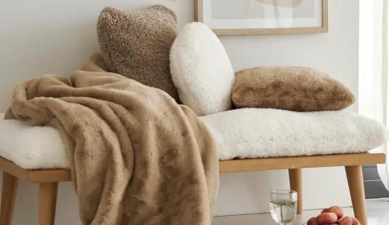 Colton Faux Fur Cushion Cover by La Redoute