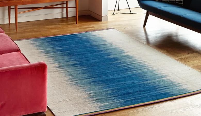Petrol Grey Flatweave Rug by Decoraii
