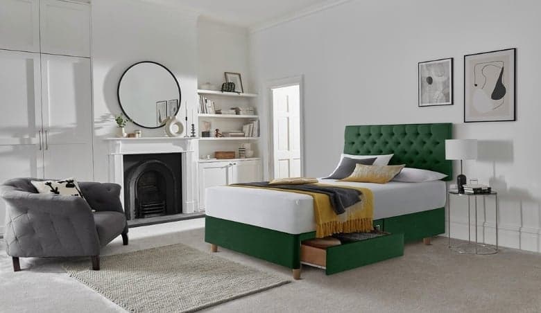 Silentnight Sassaria Superking 2 Drawer Divan Bed - Green By Argos