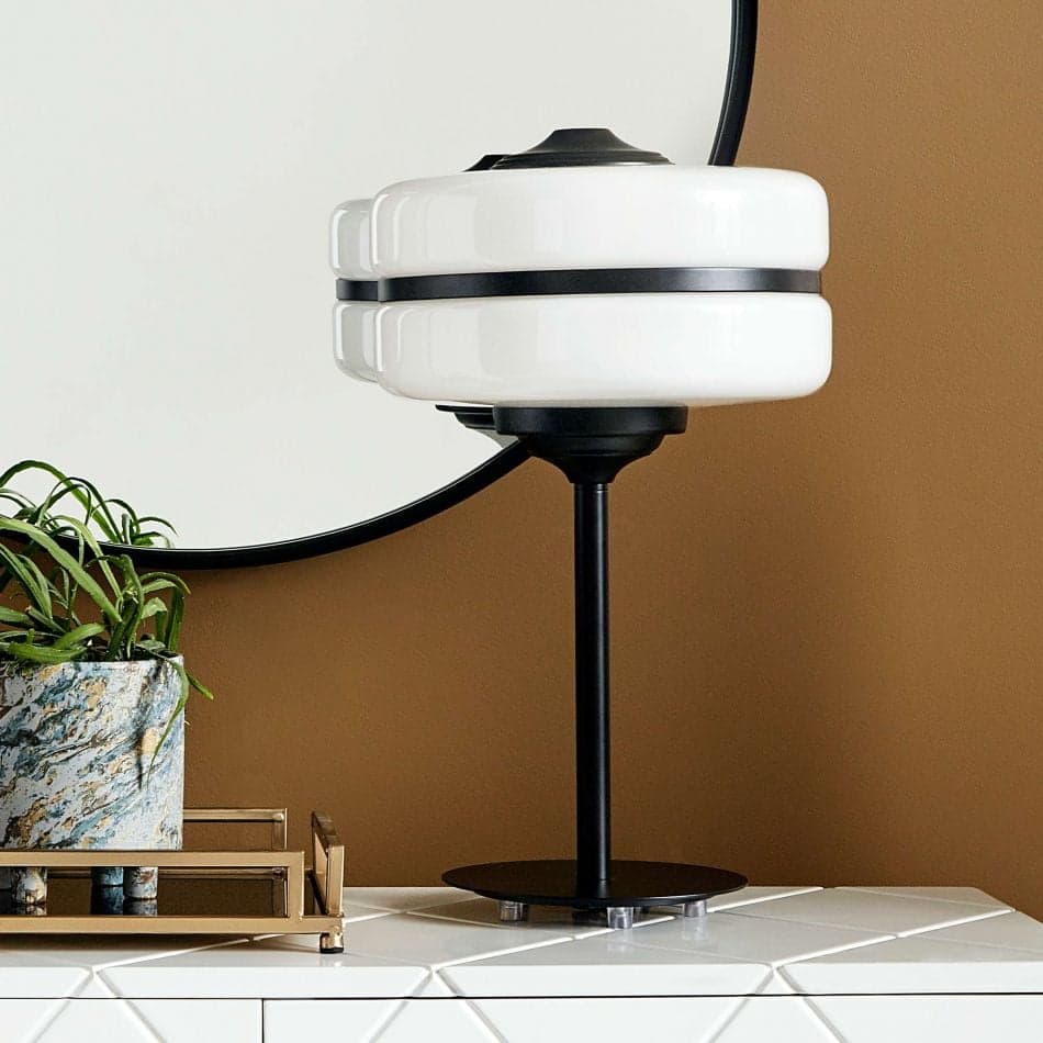 Black and White Glass Table Lamp By Graham u0026 Green