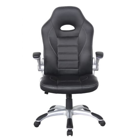Witney Home Office Racing Chair In Black Faux Leather