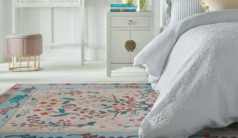 PractiRug Sabrina Floral Washable Rug Sabrina Floral Pink by Dunelm