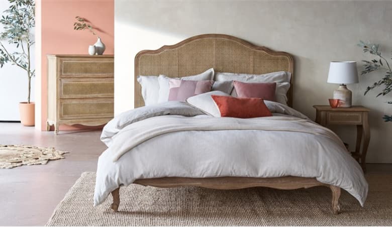 Sienna Rattan Bed Weathered Oak King by Feather and Black