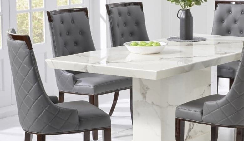 Adelaide White Engineered Marble Dining Table By Choice Furniture Superstore