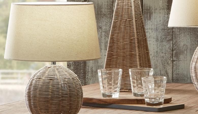 Raffles Small Rattan Cream Wash Table Lamp By Wayfair