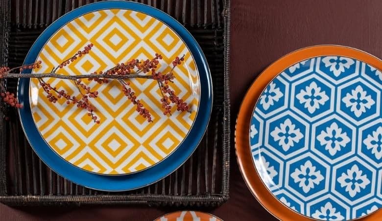 Morocco Set of 6 Dinner Plates, Yellow by sazy