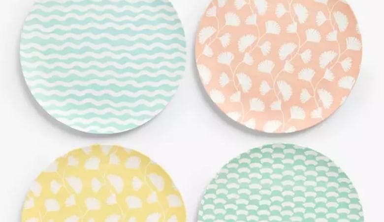 Patterned Melamine Picnic Dinner Plate, Set of 4 by John Lewis u0026 Partners