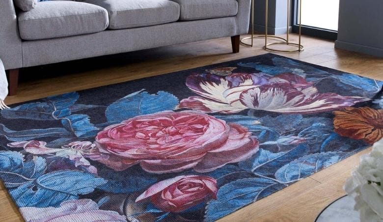 Eloise Floral Rug By Dunelm