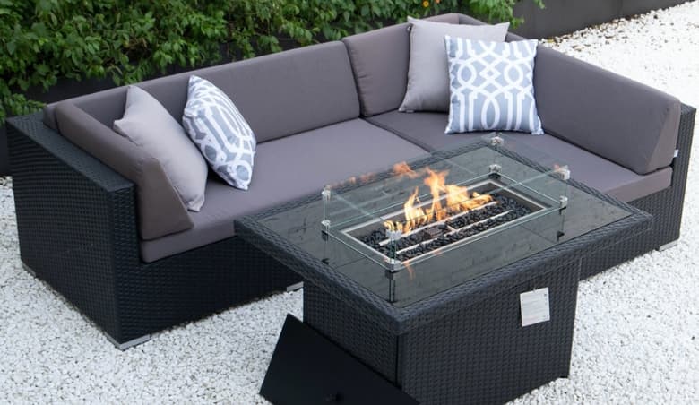Dibora Patio Lounge Set Firepit - Outdoor Rattan By Wayfair