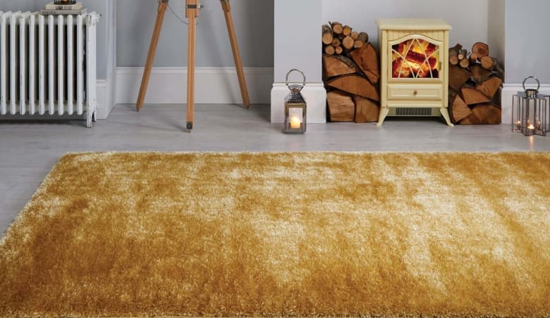 Velvet Rug Yellow By Dunelm