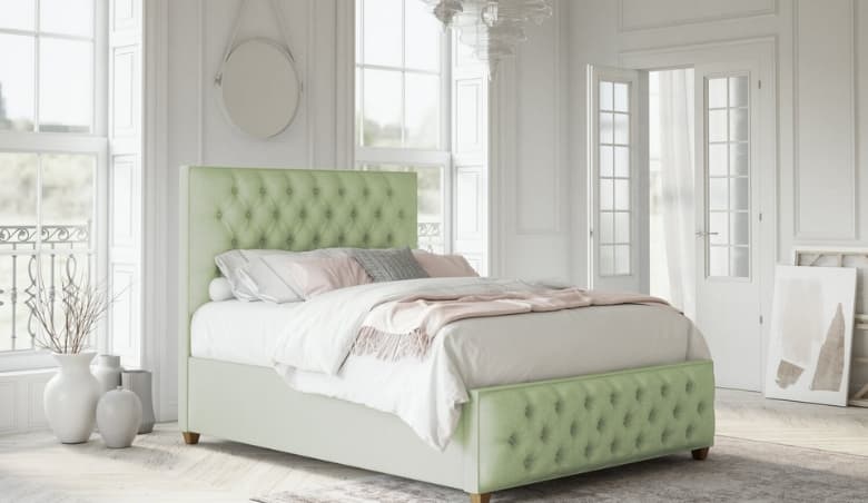 Vienna Sage Ashley Double Bed Frame By FurnitureBox