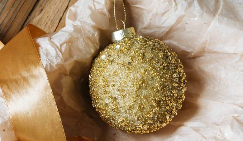 Gold Glittered Bauble By Graham u0026 Green