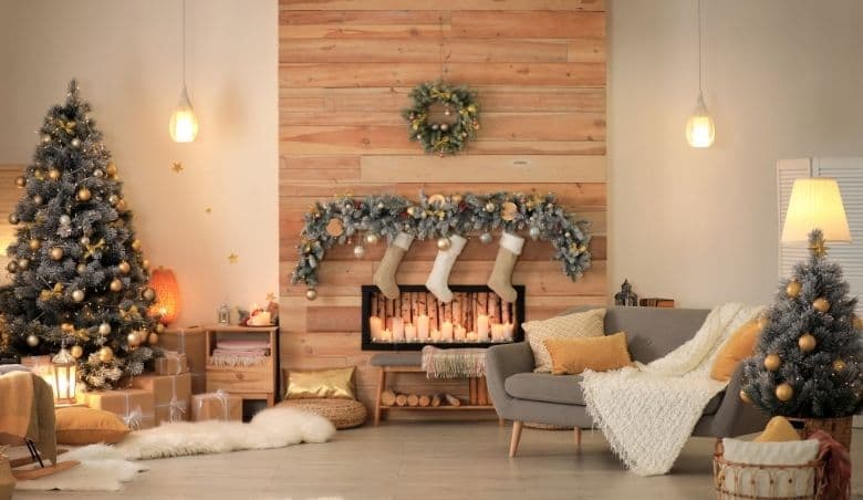 Silver and gold Christmas decor