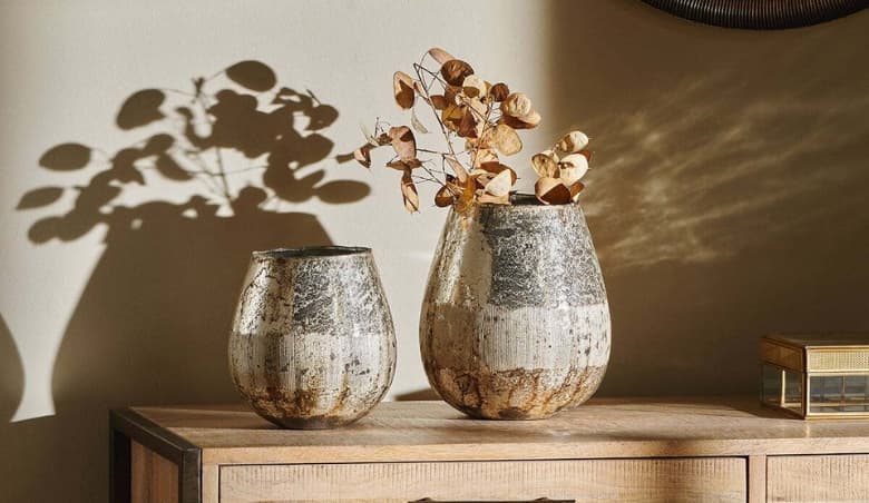 Babia Recycled Glass Vase Antique Gold By Nkuku