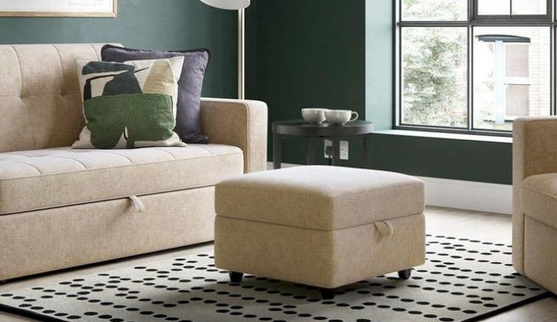 Haze Footstool - Natural CREAM By Dreams via uFurnish.com
