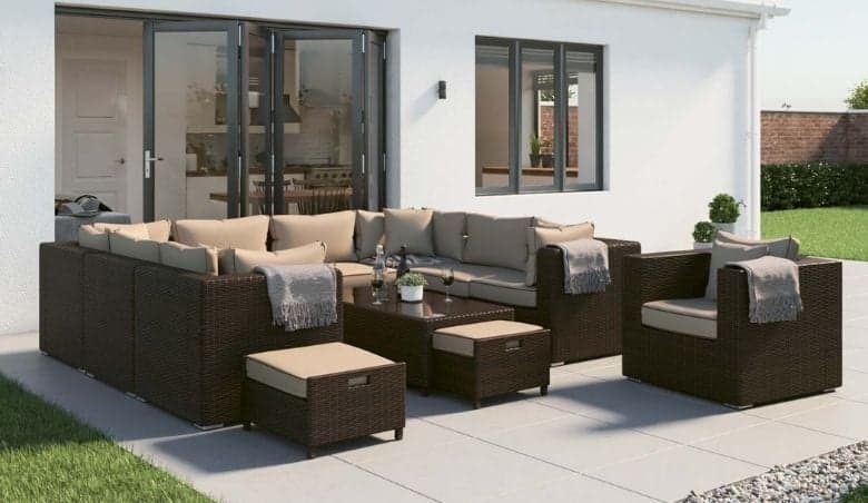 Rattan Garden Corner Sofa Set in Brown - Geneva - Rattan Direct By Rattan Direct via uFurnish.com