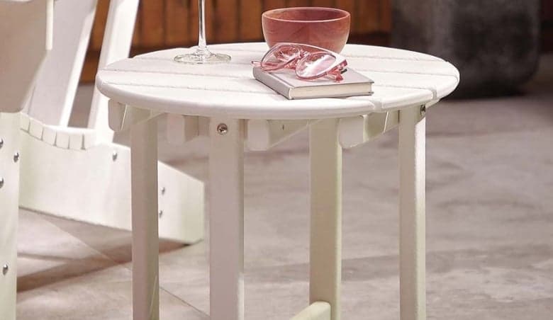 White Adirondack Round Side Table by VonHaus