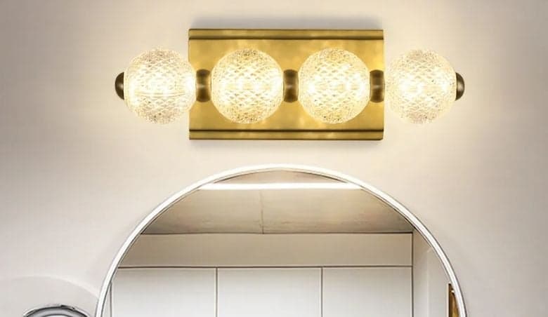 4-Light Clear Acylic Vanity Wall Light for Bathroom in Gold By Homary