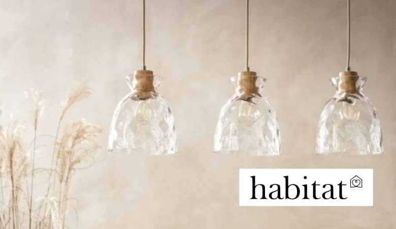 Habitat Vanern Dimple Glass Bar Pendant Light - Clear by Habitat