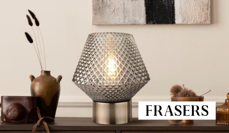 Textured Smoked Glass Table Lamp by Frasers