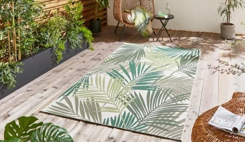 Miami Print Leaf Rug by Dunelm