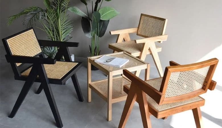 Natural Farmhouse Rattan Dining Chair by Homary