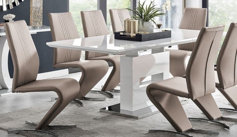 Arezzo Large Extending Dining Table and 8 Willow Chairs by Furniturebox