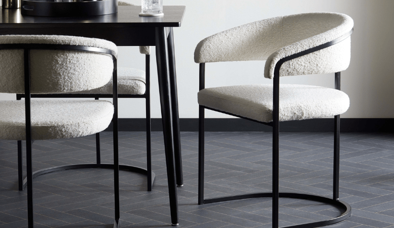 Zena Boucle Dining Chair Ivory by Dunelm