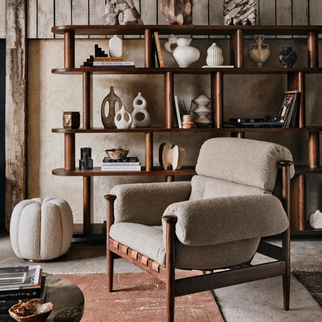 Otis Armchair, Italian Boucle Mushroom