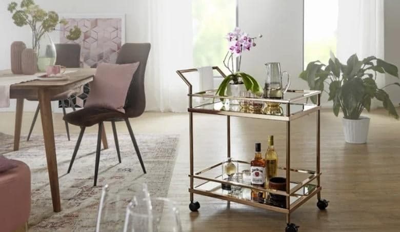 Skyla Kitchen Trolley with Glass Top By Wayfair