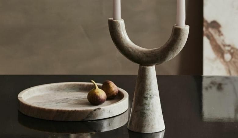 Curved Marble Candle Holder by Graham u0026 Green