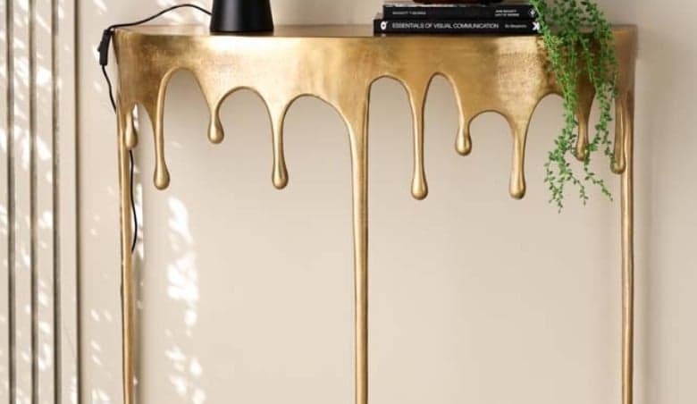 Gold Drip Console Table By Rockett St George