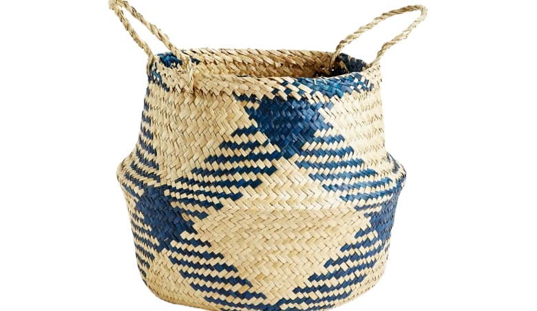 John Lewis Blue Pattern Seagrass Basket