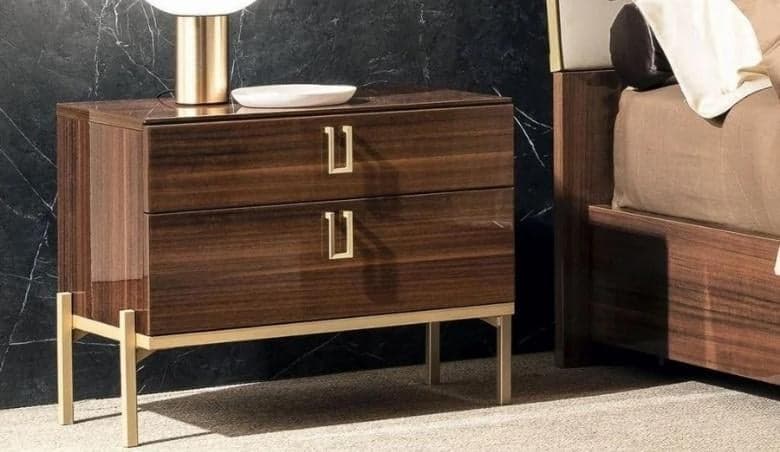 Alf Italia Mid Century 2 Drawer Night Stand by Choice Furniture Superstore