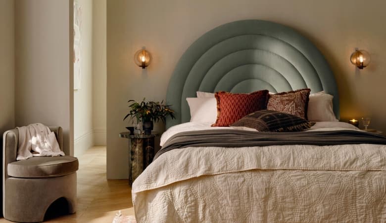 Archway Bed, King, Linen Loden by Soho Home