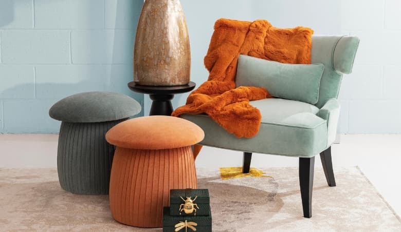 Mushroom Pouffe, Orange by Sazy