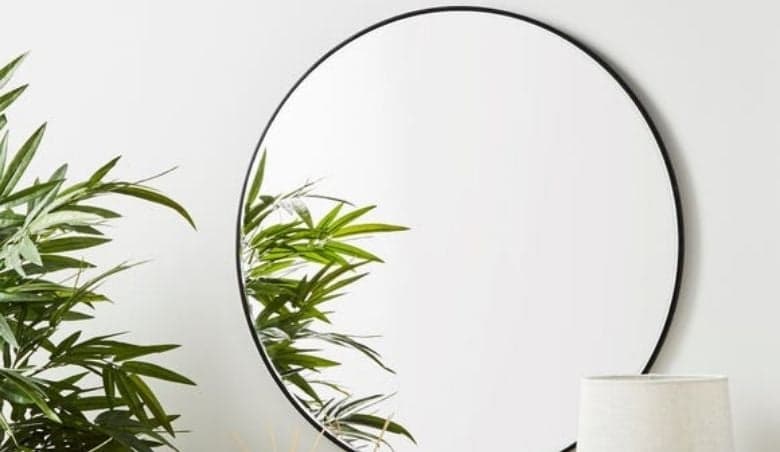 Apartment Round Wall Mirror 75cm Black by Dunelm via uFurnish.com