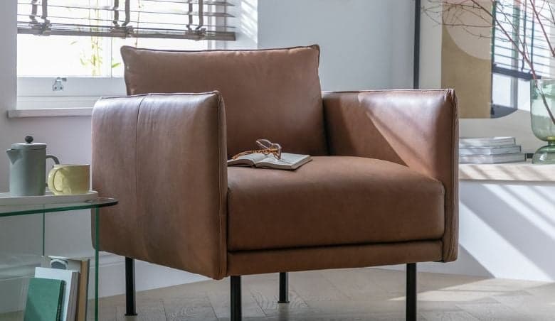 Habitat Moore Leather Armchair - Tan By Argos