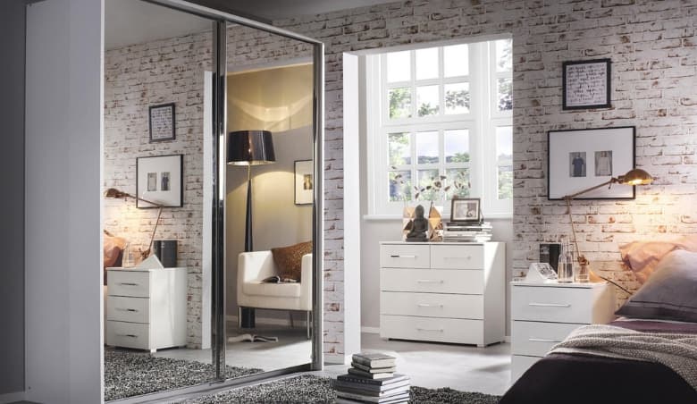 Lorenzo 2 Door Sliding Wardrobe with 2 Mirrors By Bensons for Beds