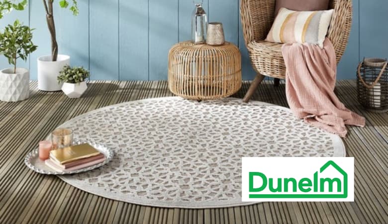 Argento Textured Indoor Outdoor Round Rug by Dunelm