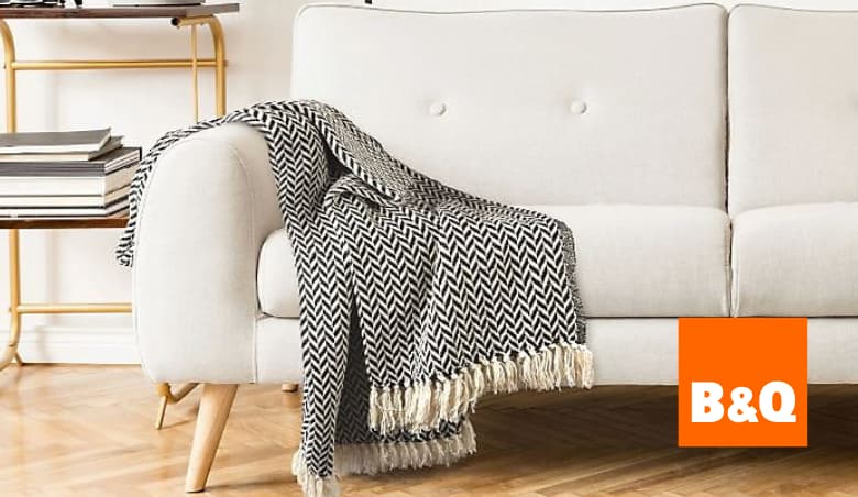 Chevron Collection Recycled Cotton Throw by B&Q