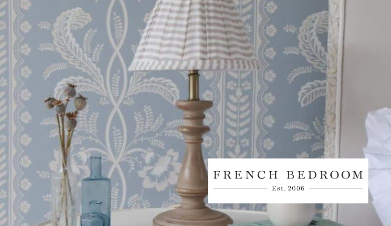 Petite Stripe Wooden Table Lamp by French Bedroom