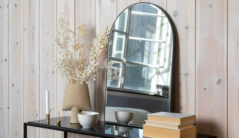 Fine Edge Arch Wall Mirror Black by Heal's