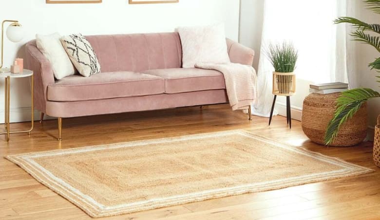 Jute Rug with Border by VonHaus