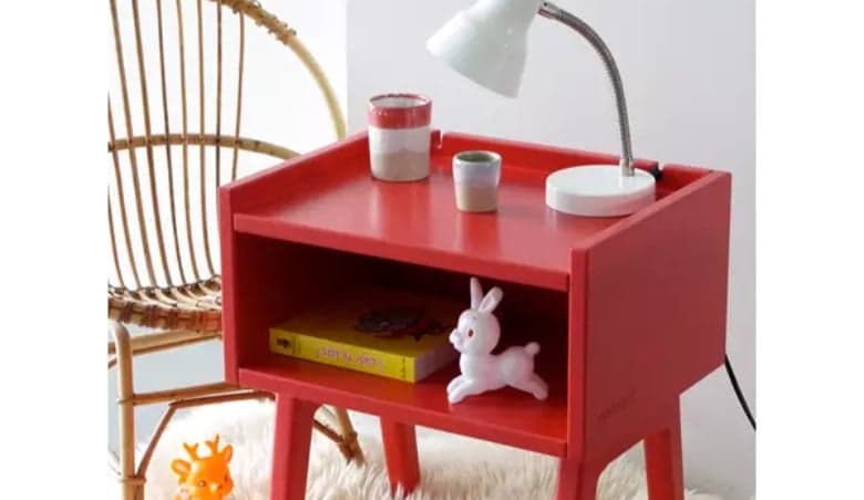 Mathy by Bols Kids Bedside Table in Madavin Design - Mathy Atlantic Blue by Cuckooland