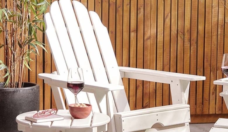 White Folding Adirondack Chair By VonHaus
