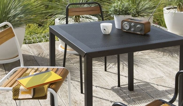 Choe Square Garden Table in Perforated Metal by La Redoute