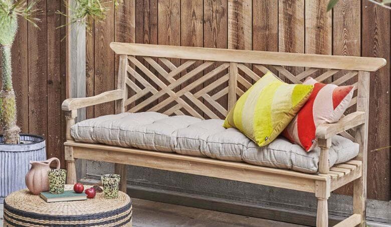 Geometric Cross Garden Bench by Graham & Green