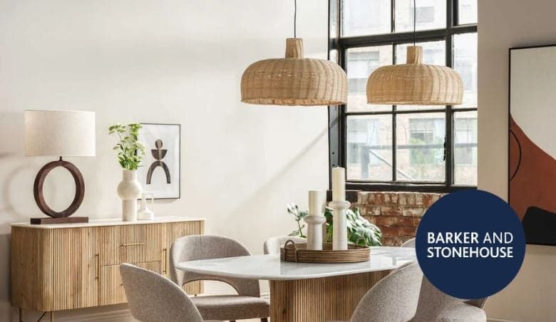 Rattan Dome Pendant Light, Neutral by Barker & Stonehouse