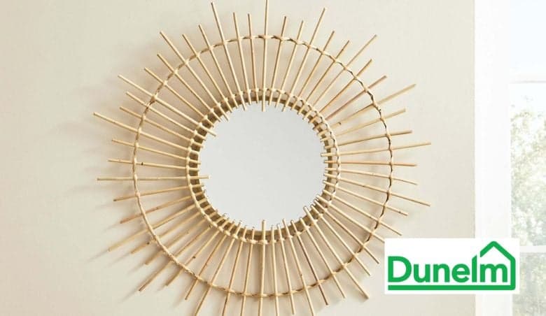 Bamboo Round Wall Mirror, Natural by Dunelm